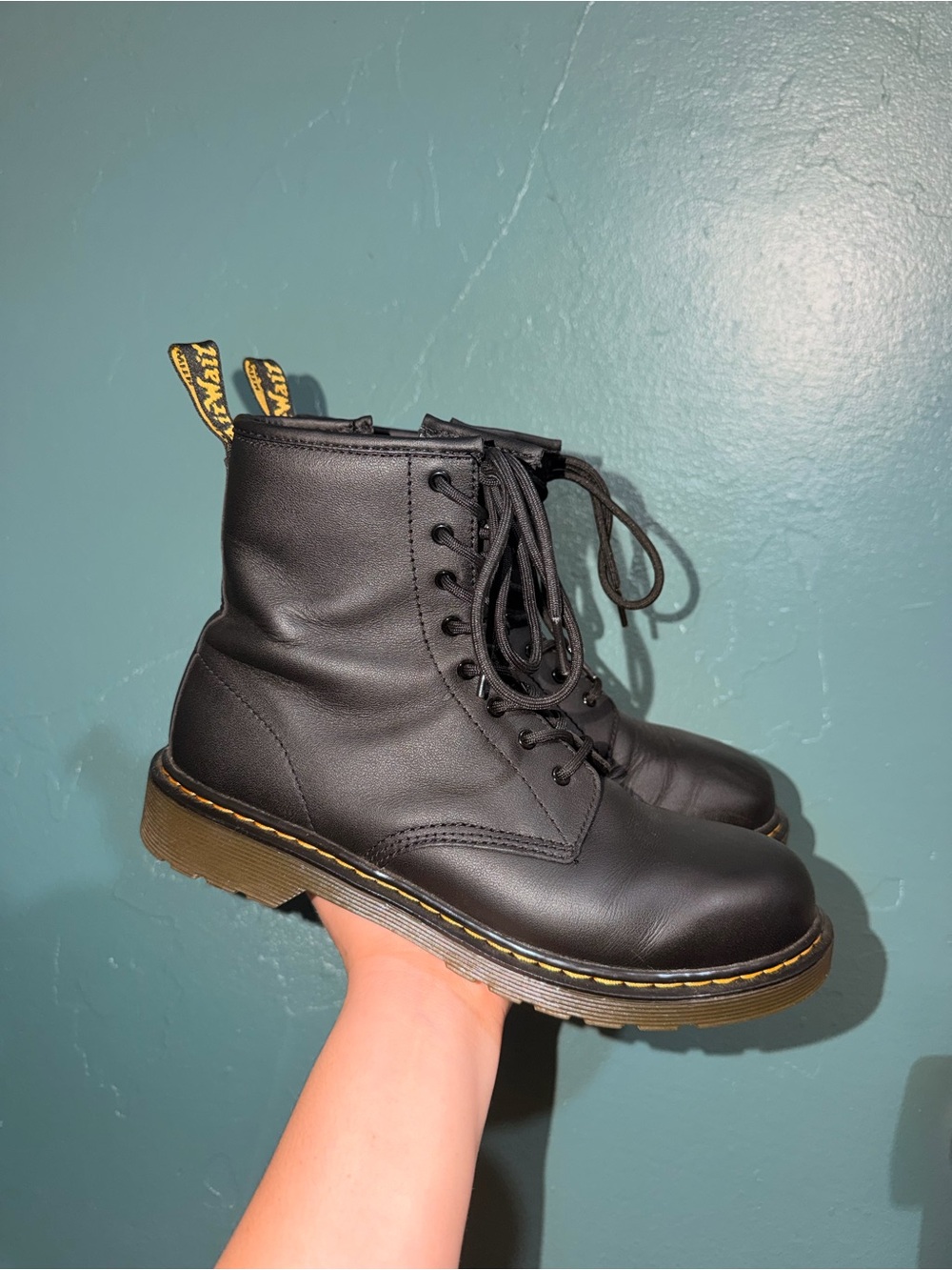 Black Leather Combat Boots - Dr. Martens